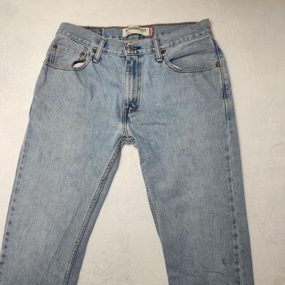 Levis 505 Jeans Mens 31x30 Light Wash Blue Straight Fit Y2K Denim Cotton Casual - Picture 2 of 14
